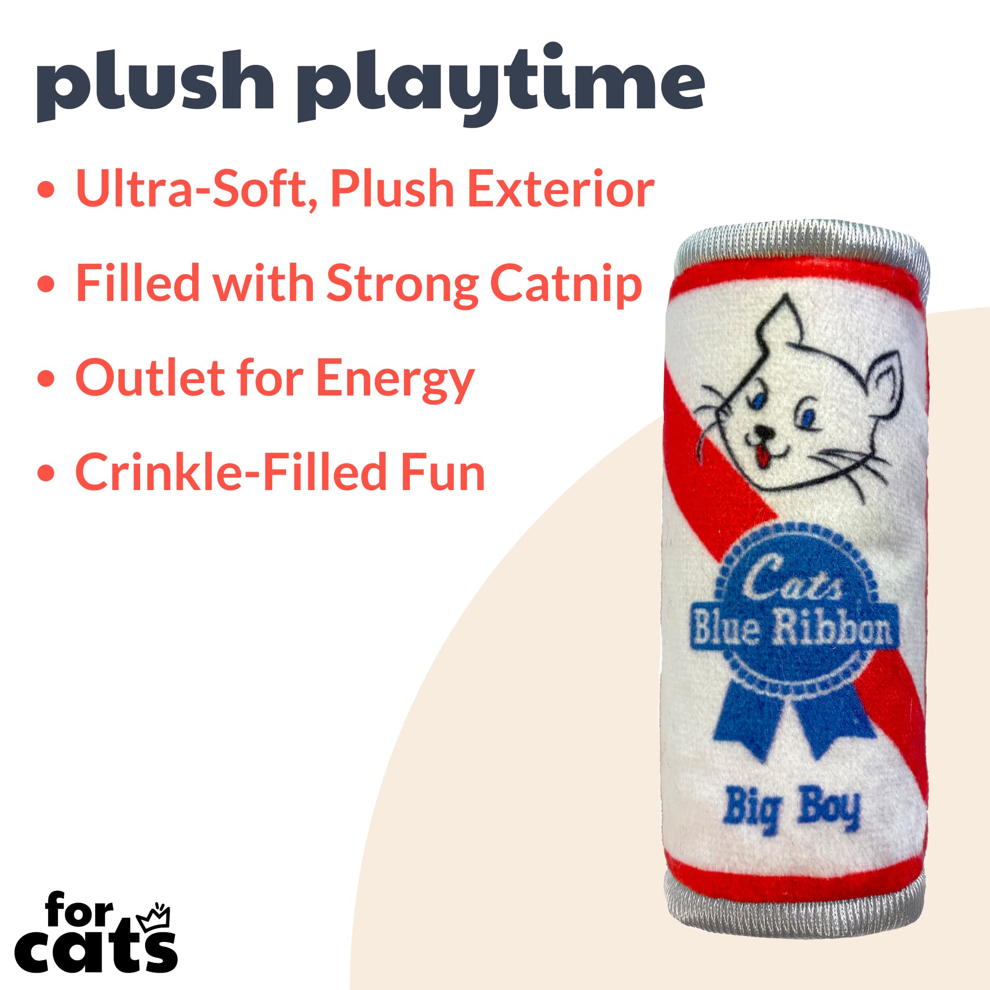 Huxley & Kent Plush Cat Toy - Cats Blue Ribbon - Nappy Hour Strong Catnip Filled - Plush Interactive Kitten And Cat Toy With Cat